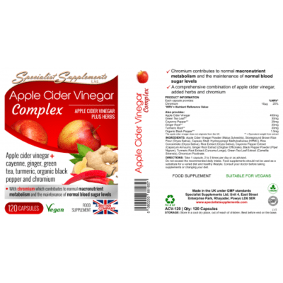 Apple Cider Vinegar Complex is a herbal supplement designed for weight management and digestive health 1