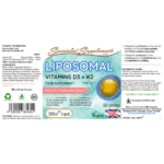 Vegan liposomal vitamin D3 and K2 liquid 300ml 1