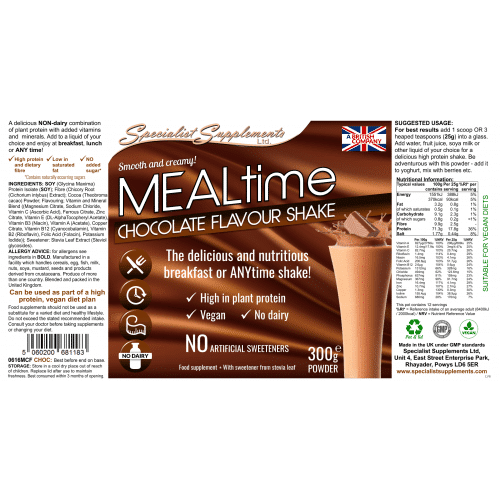 Chocolate flavour vegan meal shake 300g Powder (3)